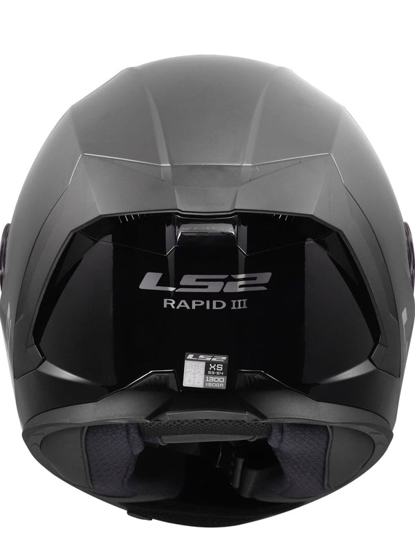 Casco Integral LS2 Rapid III Solid Negro Brillo FF820