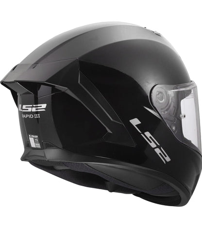 Casco Integral LS2 Rapid III Solid Negro Brillo FF820