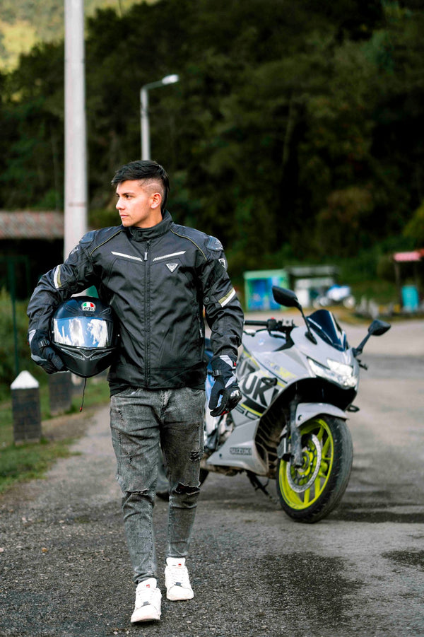 Chamarra De Moto Giacomo Racer Negro Oliva