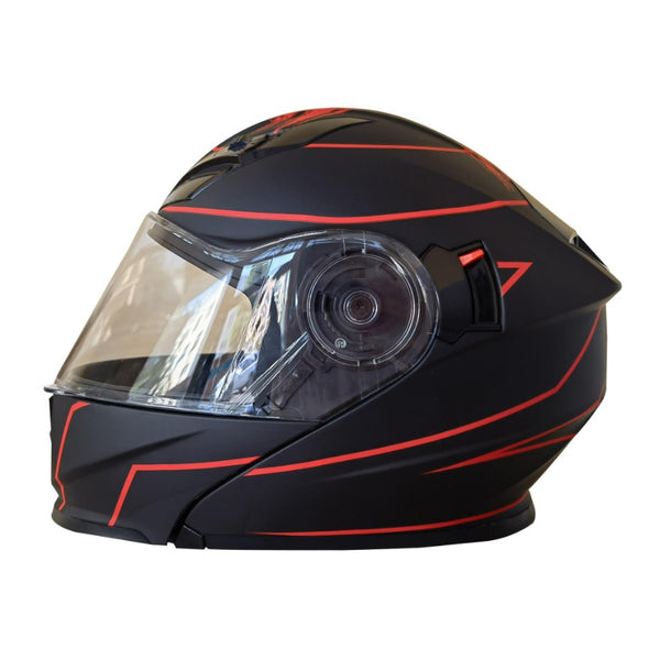 Casco Abatible R7 Expert Fasttest Negro Rojo Mate