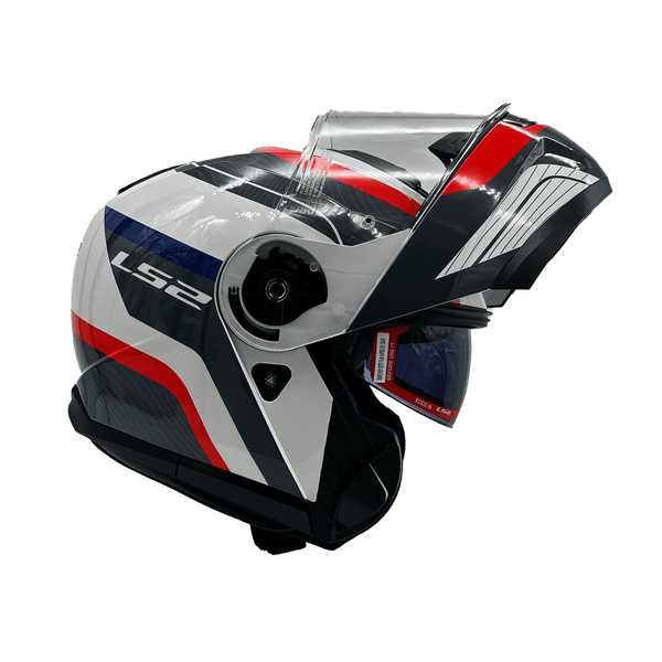 Casco Abatible LS2 Strobe II Monza Negro Blanco Rojo FF908