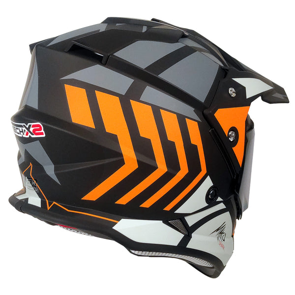 Casco Cross Street TechX2 632A Mako Gris Naranja