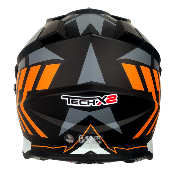 Casco Cross Street TechX2 632A Mako Gris Naranja