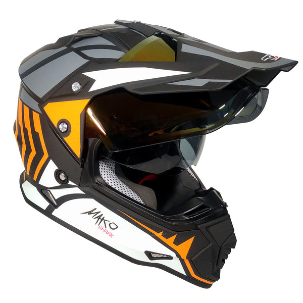Casco Cross Street TechX2 632A Mako Gris Naranja