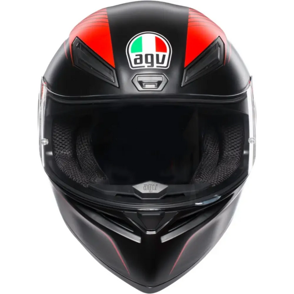 Casco Integral Agv K1 Warmup Negro Rojo