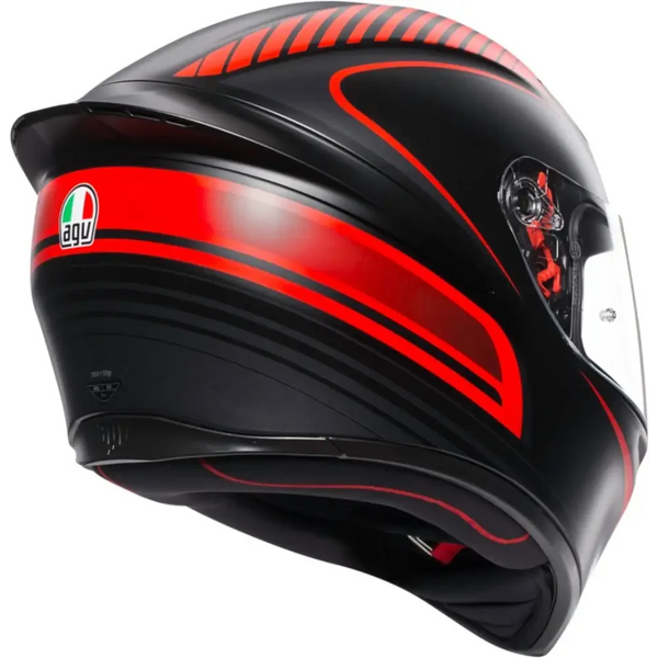 Casco Integral Agv K1 Warmup Negro Rojo
