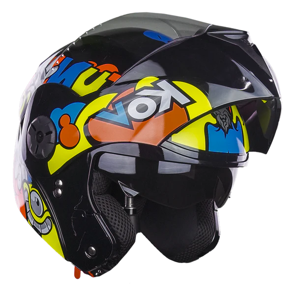 Casco Abatible Kov Kids Dream Team Azul Naranja Amarillo