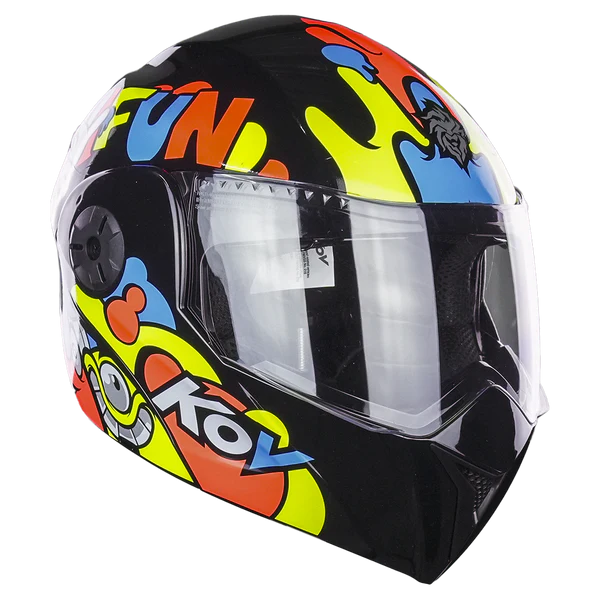 Casco Abatible Kov Kids Dream Team Azul Naranja Amarillo
