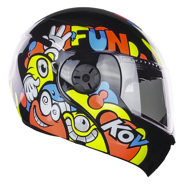 Casco Abatible Kov Kids Dream Team Azul Naranja Amarillo