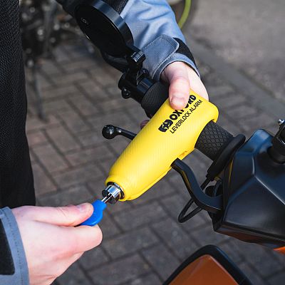 Candado Oxford Bloqueo de manillar con alarma Amarillo