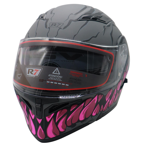 Casco Abatible R7  Unscarred Freak Smile Purpura Mate