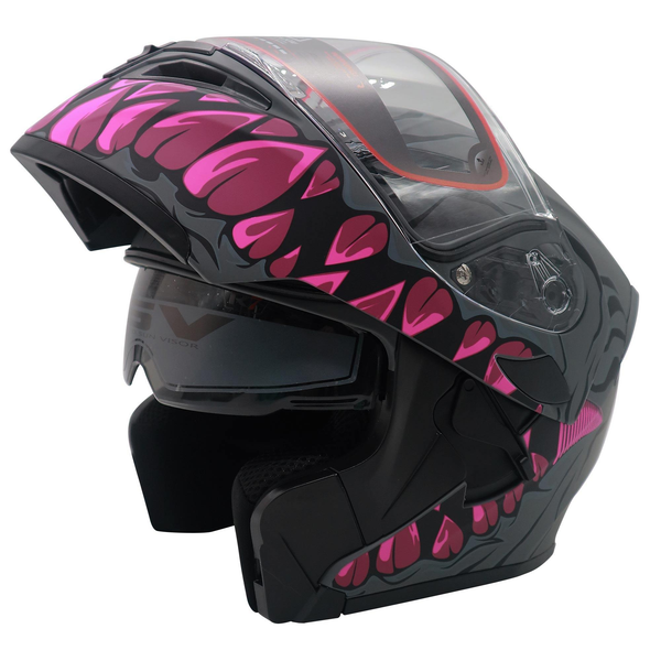 Casco Abatible R7  Unscarred Freak Smile Purpura Mate