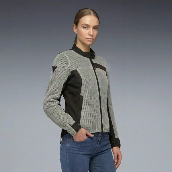 Chamarra Dainese Lisbona Air Text Verde para mujer