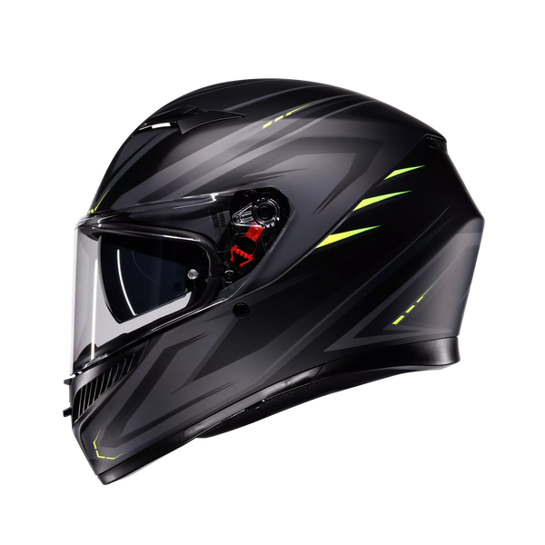 Casco Integral Agv K-3 Mpkl Negro Amarillo Fluo Mate