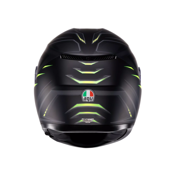 Casco Integral Agv K-3 Mpkl Negro Amarillo Fluo Mate