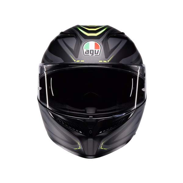 Casco Integral Agv K-3 Mpkl Negro Amarillo Fluo Mate