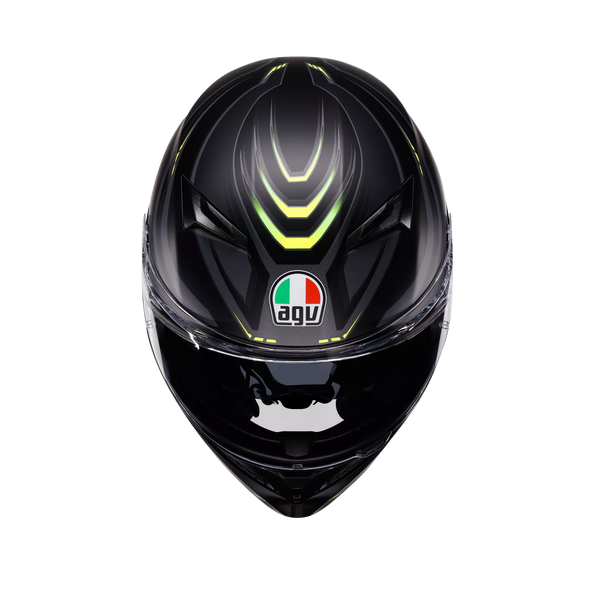 Casco Integral Agv K-3 Mpkl Negro Amarillo Fluo Mate