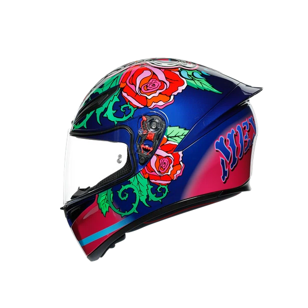 Casco Integral Agv K1  Replica Ece2205 Salom Azul Rosa