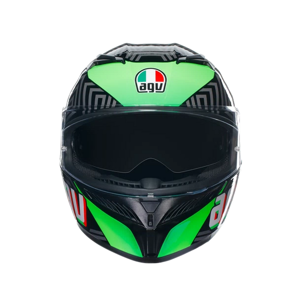 Casco Integral Agv K3 E2206 Kamaleon Verde Rojo