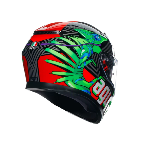 Casco Integral Agv K3 E2206 Kamaleon Verde Rojo