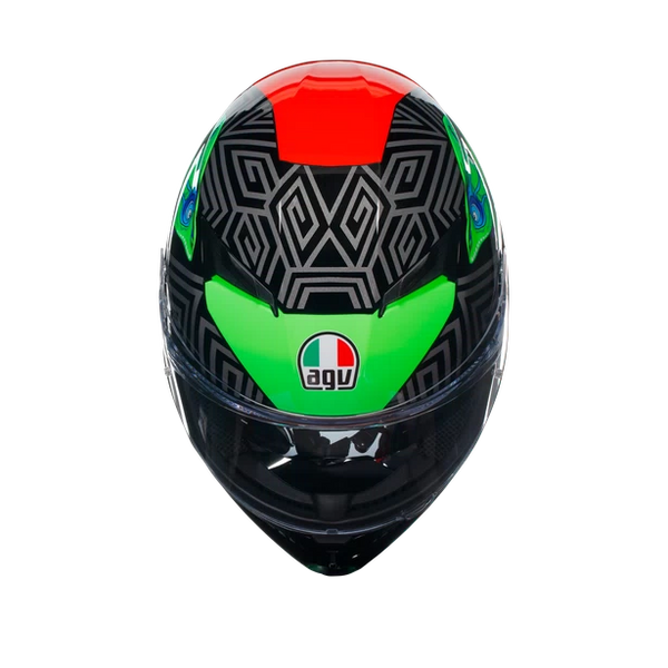 Casco Integral Agv K3 E2206 Kamaleon Verde Rojo