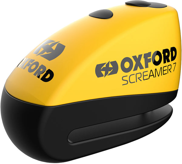 Candado de bloqueo de disco con alarma Oxford Screamer 7 Amarillo