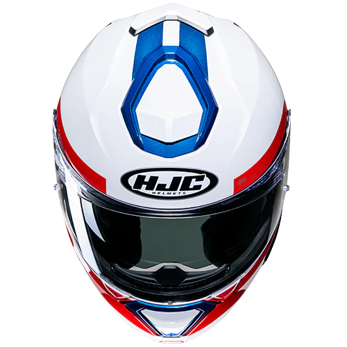 CASCO ABATIBLE HJC I91 BINA MC21 BLANCO AZUL ROJO