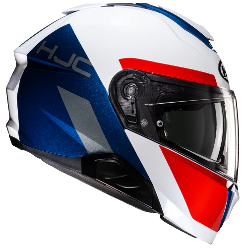 CASCO ABATIBLE HJC I91 BINA MC21 BLANCO AZUL ROJO
