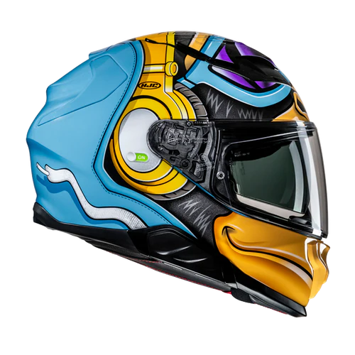 Casco Hjc Monkey Dj F71 Brillante Mc23 Fibra Compuesta