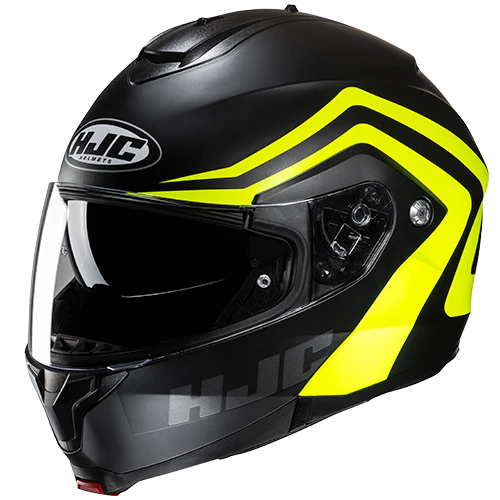 Casco Abatible Hjc C91N Nepos Negro Amarillo