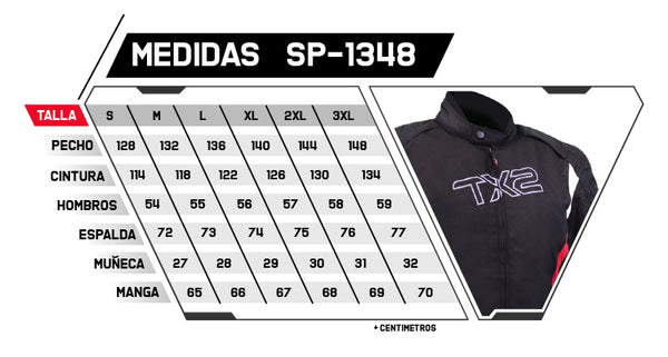 Chamarra Para Motociclista Techx2 Sp-1348 Negra Rojo Blanco