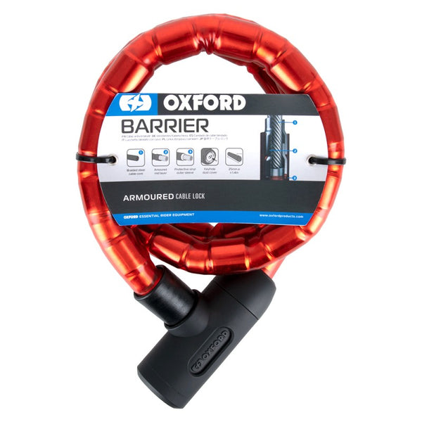 Candado Blindado Barrera Oxford 25MM X1.4M Rojo
