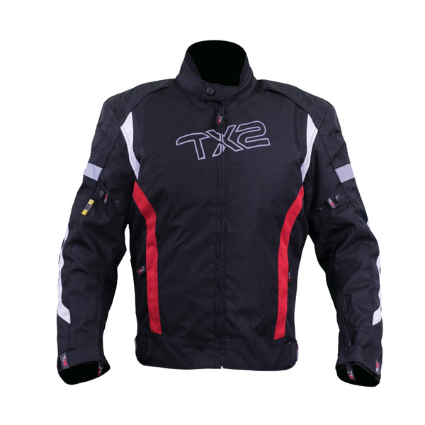 Chamarra Para Motociclista Techx2 Sp-1348 Negra Rojo Blanco