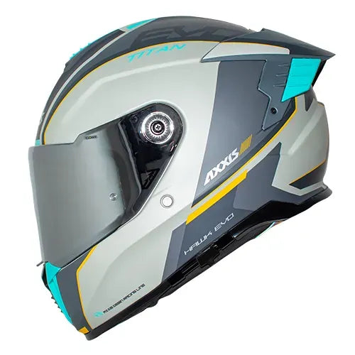 Casco Integral Axxis Hawk Titan C6 Gris Verde Amarillo