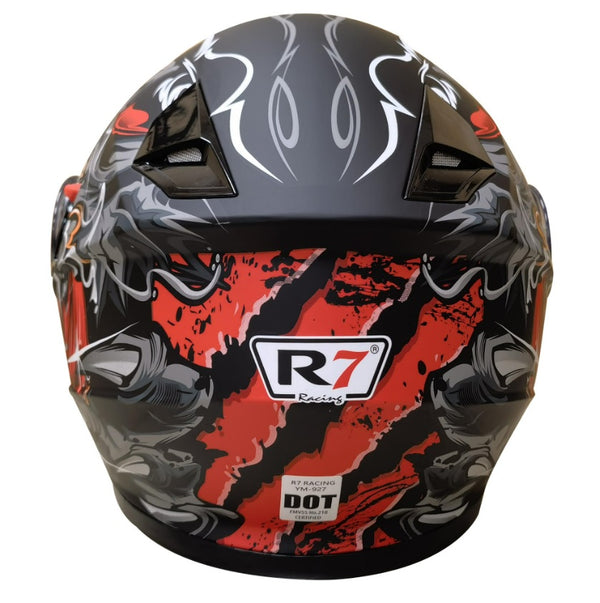 Casco Abatible R7 Expert Poison Fang Negro Rojo Mate