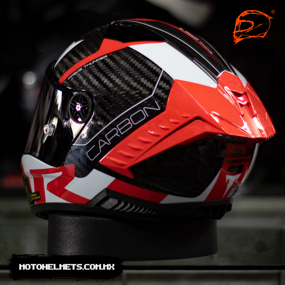 Casco LS2 Thunder Carbono Racing Rojo Blanco FF805 – Moto Helmets &  Sebastian