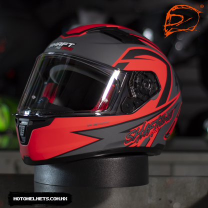 Casco Integral Shaft Pro 545 Racetrack Rojo