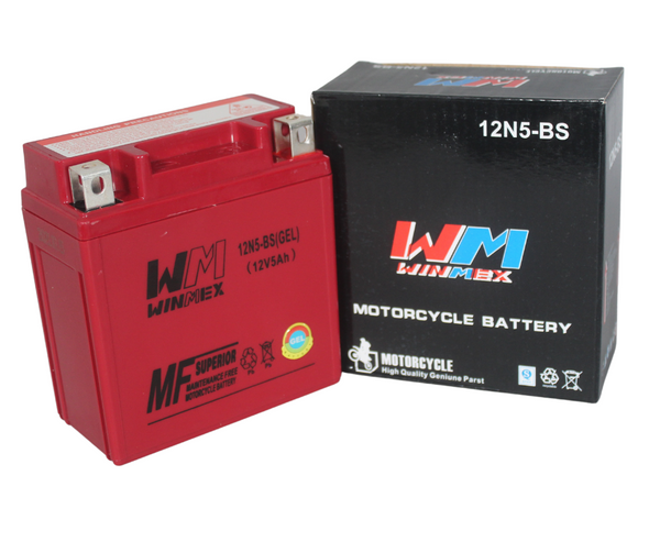 Batería De Gel Winmex 12N5-BS - Moto Helmets  -  - Baterías, Piezas para moto
