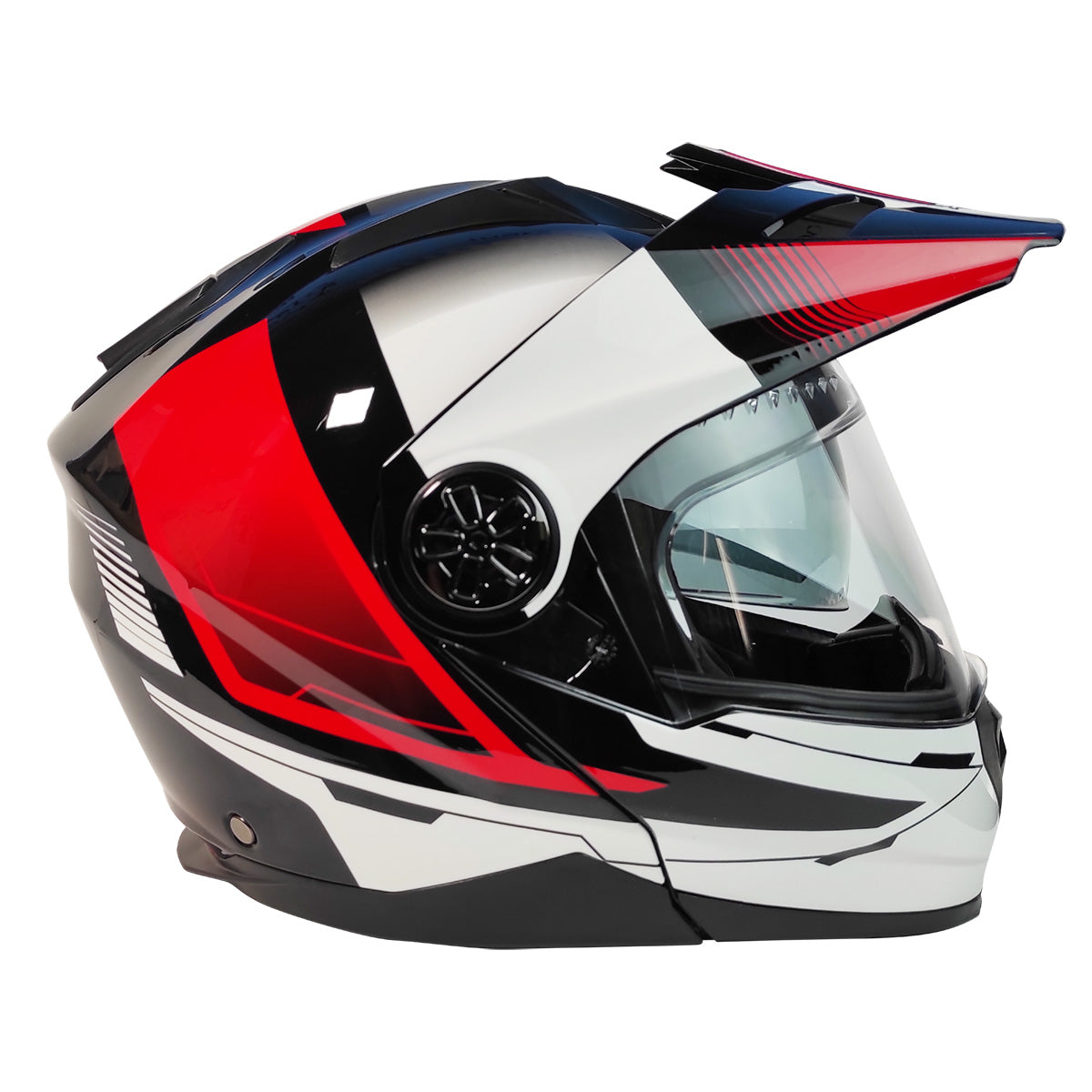 Casco Abatible Cross/Street Tech X2  TX 909 Negro/blanco/rojo - Moto Helmets  -  - Abatibles, Cascos, Doble Propósito
