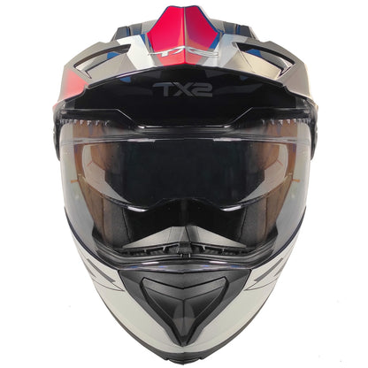 Casco Abatible Cross/Street Tech X2  TX 909 Negro/blanco/rojo - Moto Helmets  -  - Abatibles, Cascos, Doble Propósito