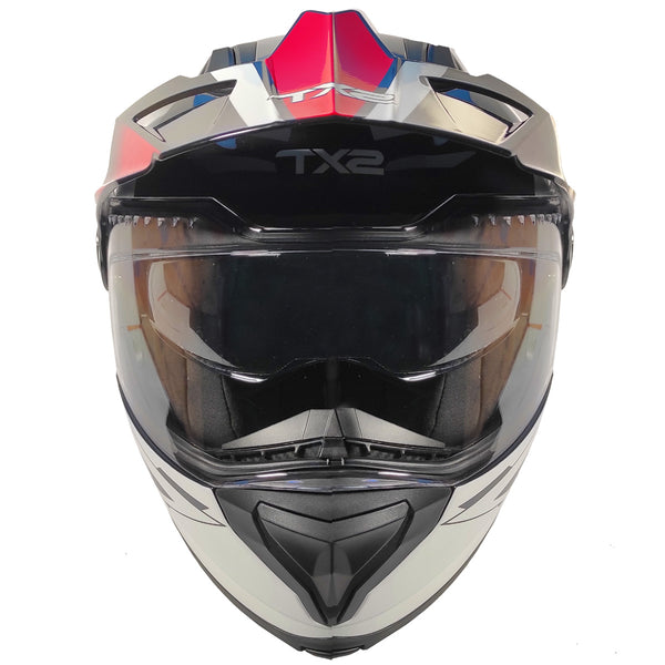 Casco Abatible Cross/Street Tech X2  TX 909 Negro/blanco/rojo - Moto Helmets  -  - Abatibles, Cascos, Doble Propósito