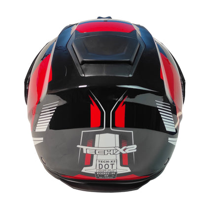 Casco Abatible Cross/Street Tech X2  TX 909 Negro/blanco/rojo - Moto Helmets  -  - Abatibles, Cascos, Doble Propósito
