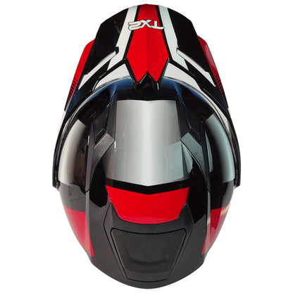 Casco Abatible Cross/Street Tech X2  TX 909 Negro/blanco/rojo - Moto Helmets  -  - Abatibles, Cascos, Doble Propósito