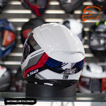 Casco Integral LS2 Vector II Stylus Blanco Rojo Mate