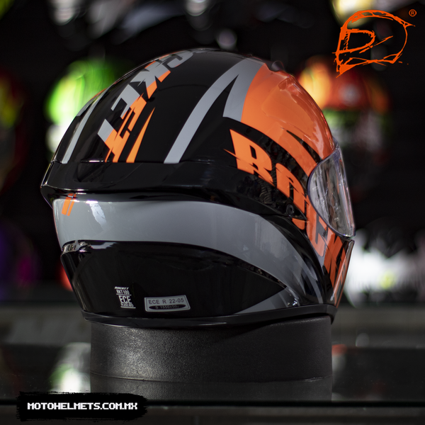 Casco Joe Rocket Rkt 100 Atomic 3.0  Naranja Brillo