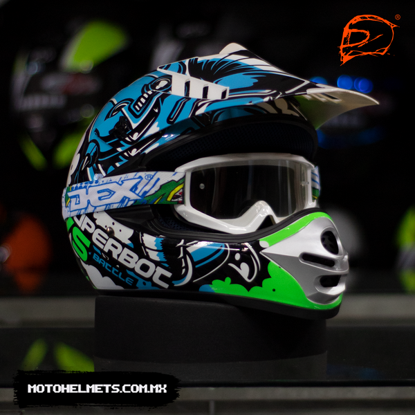 Casco Niño Yoge Cross Robot Verde