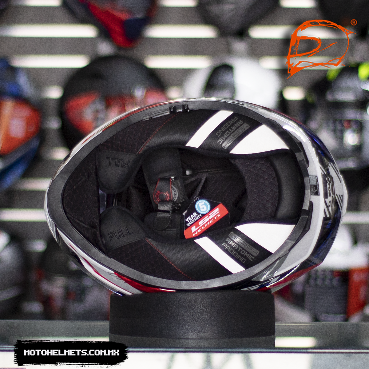 Casco Integral LS2 Vector II Stylus Blanco Rojo Mate