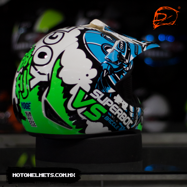 Casco Niño Yoge Cross Robot Verde