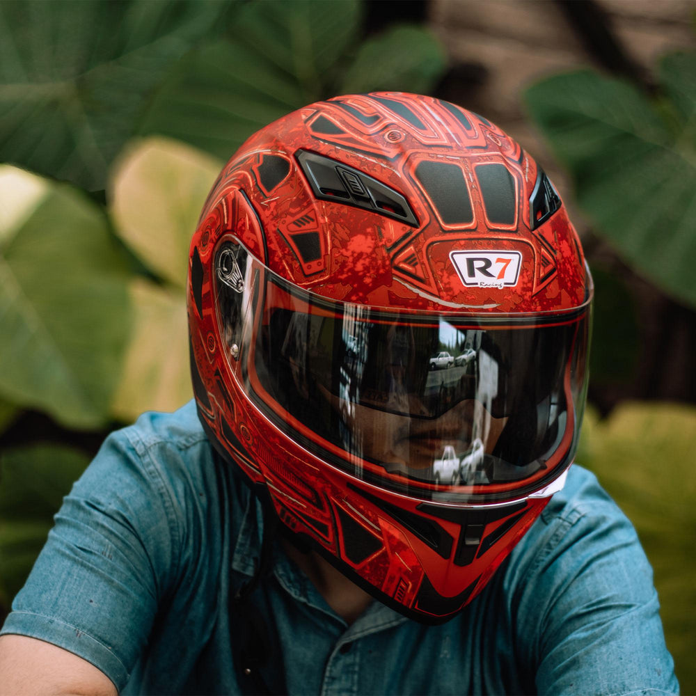 Casco Abatible R7 Unscarred Militar Rojo Negro – Moto Helmets
