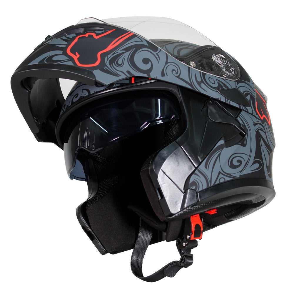 Casco Abatible R7 Unscarred Spider Negro Rojo Blanco – Moto Helmets &  Sebastian